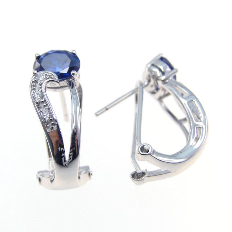 Anting-Anting Mode Kuningan dengan Anting-Anting Perhiasan Topaz GemstoneTanzanite Alami