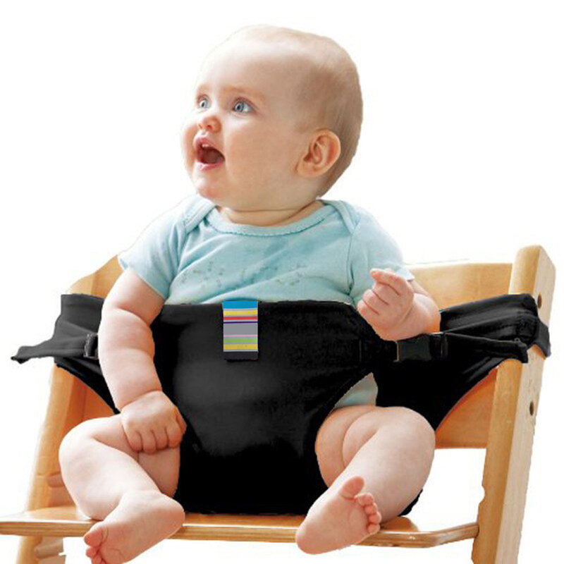 Cinto de segurança do assento do bebê para infante, envoltório infantil, dobrável, viagem, portátil, jantar, almoço, cadeira, alimentação, auxiliar, cinto