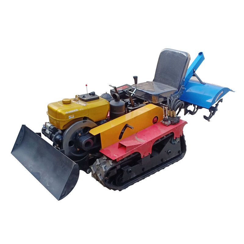 16hp crawler tractor rotary tiller micro tiller weeding, ditching fertilization multifunction greenhouse agricultural machinery