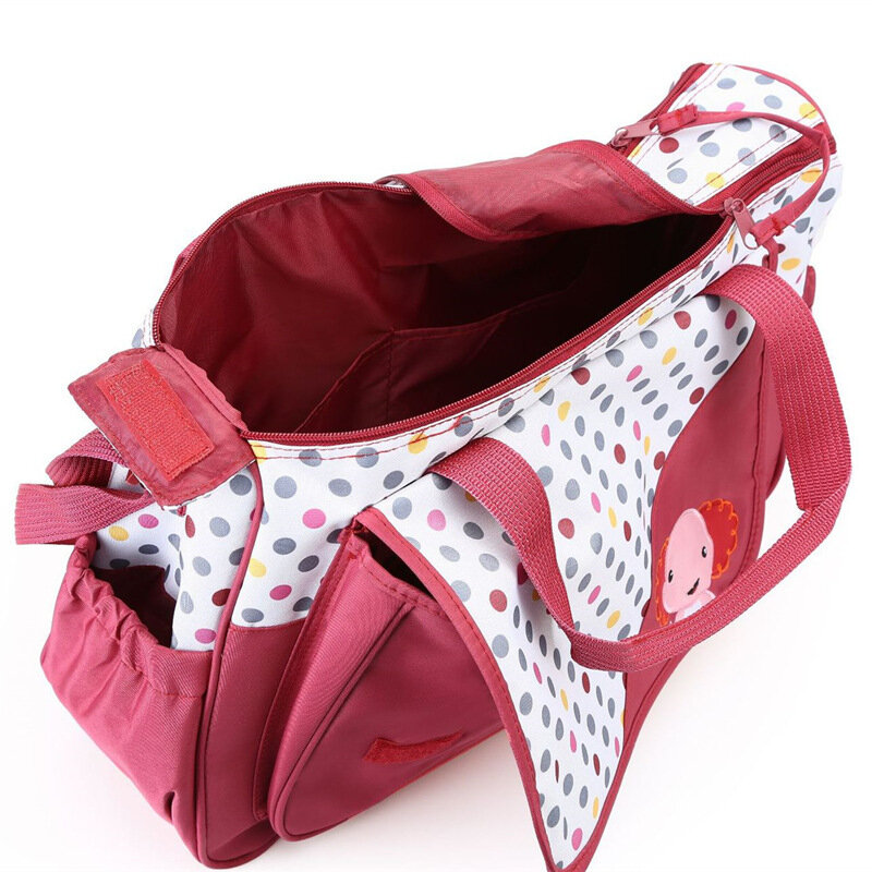Conjunto de 5 peças de bolsas para fraldas, acompanha sacola de fraldas de grande capacidade e alças de viagem para bebê, mamãe, papai