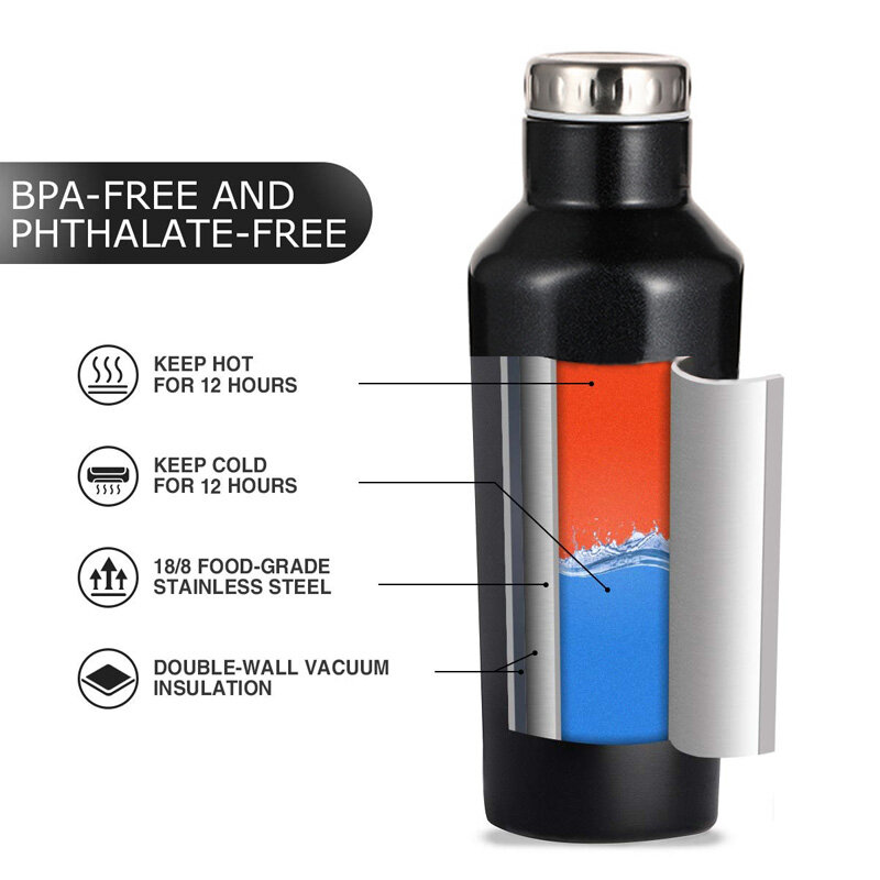 500ml/750ml Double Walled Stainless Steel Thermos Flask Vacuum Insulated Water Bottles Portable Sports Bottle Travel Coffee Mugs