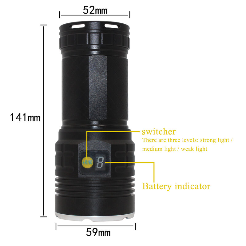 UV Led Flashlight 18650 Waterproof IPX4 Ultraviolet torch 18 T6 UV LED 9000 Lumens Torch Light USB Rechargeable Camping Lantern