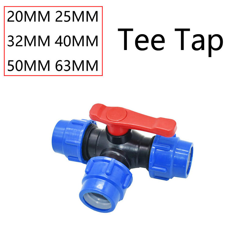 20/25/32/40/50/63mm PVC PE Tube Tap Water Splitter Plastic Quick Valve Connector Garden Farm Irrigation Water Pipe Fittings