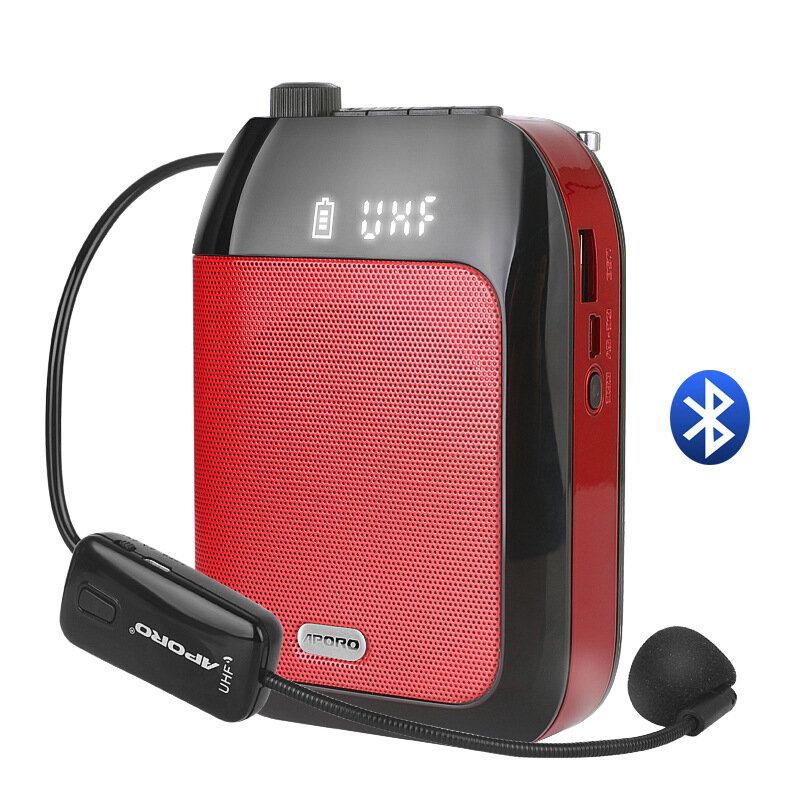 Amplificateur de voix sans fil Bluetooth UHF Portable pour l'enseignement de la Lecture Guide touristique Promotion u-disk mégaphone Microphone haut-parleur