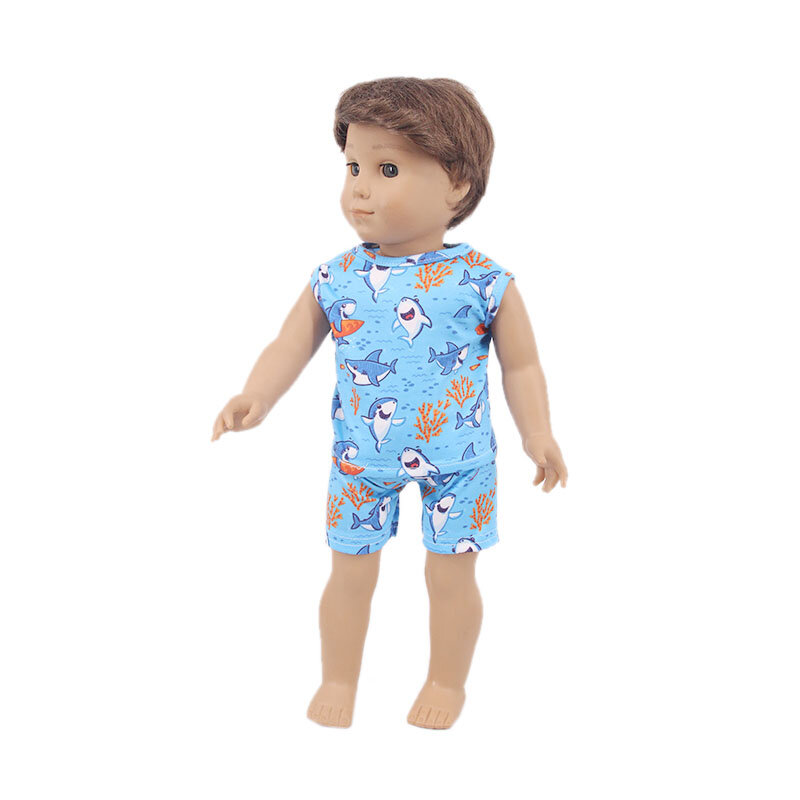 Handgemachte Sommer Anzug, panty Für 18 Zoll Amerikanischen Puppe Zubehör Junge Spielzeug 43 cm Baby Geboren Kleidung Puppe Zubehör Unsere Generation
