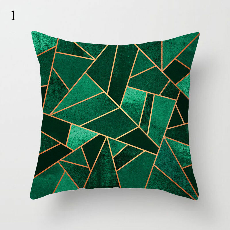Juste de coussin série verte pour canapé, taie d'oreiller décorative abstraite, oeil, géométrie, décor à la maison, 45x45cm