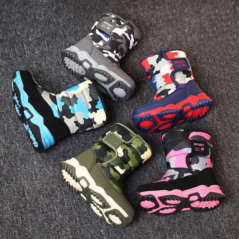 Детские ботинки для мальчиков и девочек, на резиновой подошве, Теплые повседневные водонепроницаемые хлопковые кроссовки, осень 2021