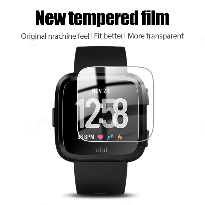 Protecteur d'écran 9H pour Fitbit Versa & Versa Lite, Film en verre trempé de qualité supérieure pour montre connectée, accessoires (pas pour Versa 2)