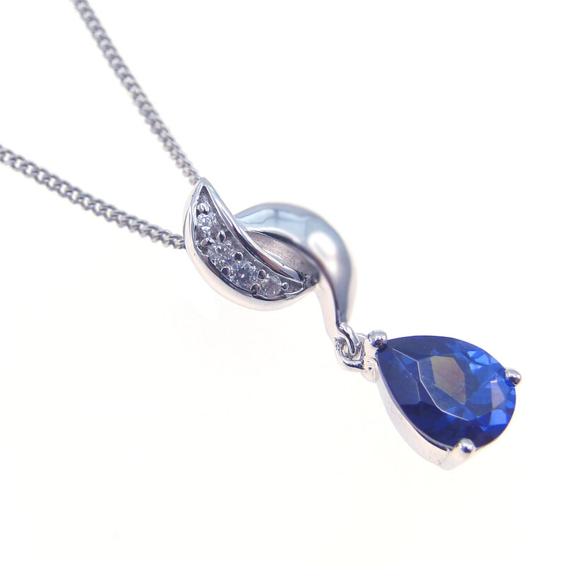 Pear Tanzanite Topaz Gemstone Pendant Collar InThe Big Fashion Women Jewelry Present From The Party