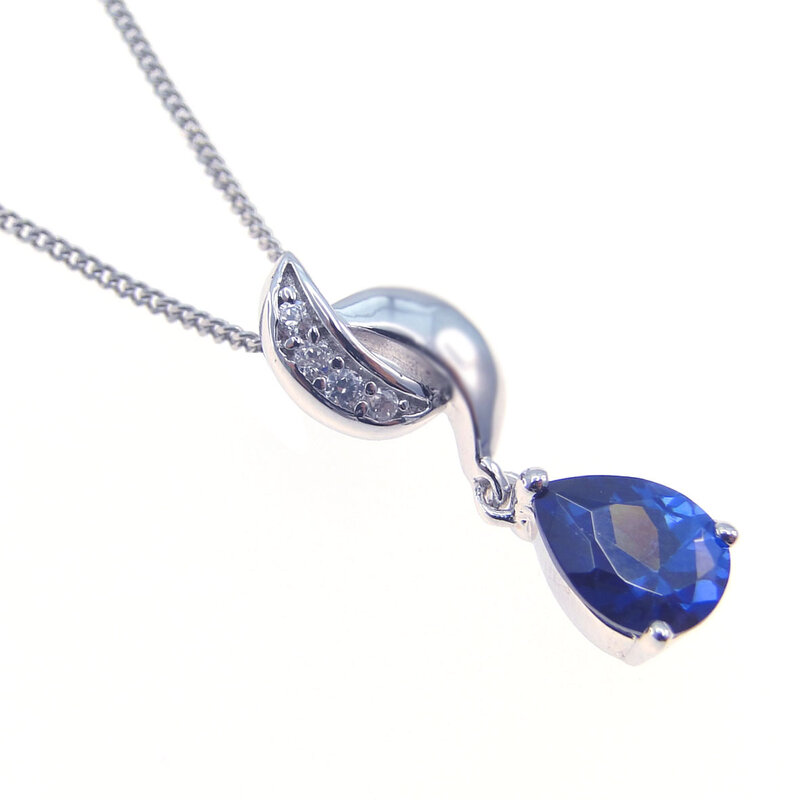 Collare con ciondolo in pietra preziosa con topazio Tanzanite a pera ini grandi gioielli da donna di moda presenti dalla festa