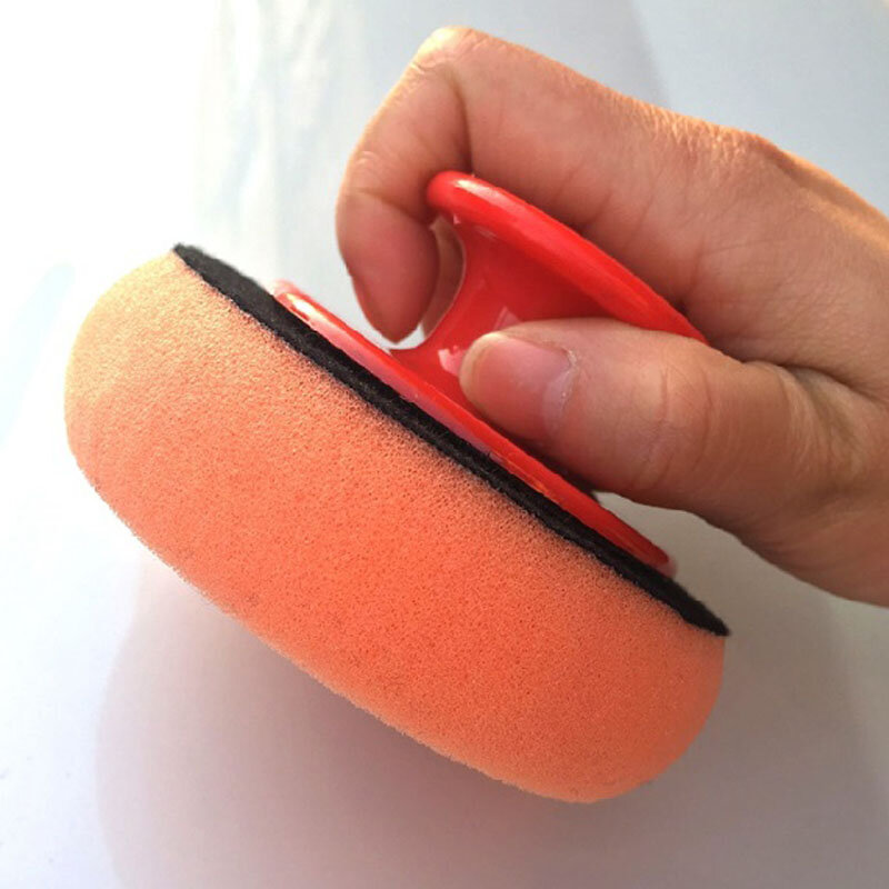 Almohadillas aplicadoras de microfibra para lavado de cera de coche, Kit de esponja de espuma de limpieza, paño de rizo, mango de agarre, estilo de coche, 1 piezas