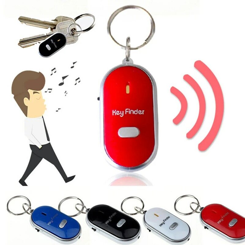LED Light Torch Remote Sound Control Lost Key Fob Alarm Locator Keychain Whistle Finder Old Age Anti-lost Alarm 40MR29