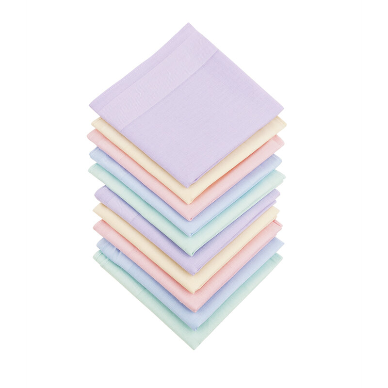 10 قطعة منديل الحلوى الملونة عادي اللون ساحة منديل مربع مختلط اللون القطن الخالص بتمشيط منديل 40X40 سنتيمتر