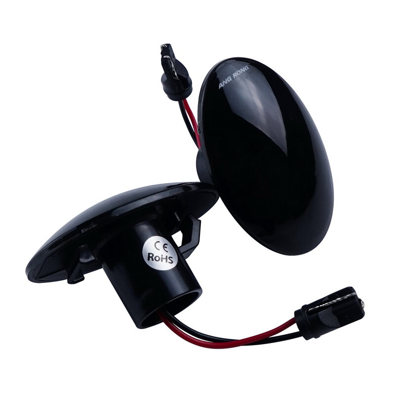ANGRONG 2x bursztynowy wskaźnik boczny LED Repeater światło czarne szkła dla Ford Transit Tourneo MK 6 7 94-14