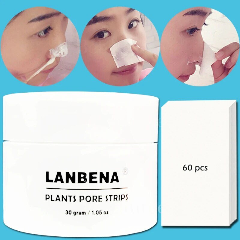 LANBENA – masque pour le nez, nettoyage en profondeur, dissolvant de points noirs, bandes de Pores, contre l'acné, points noirs, pour le visage