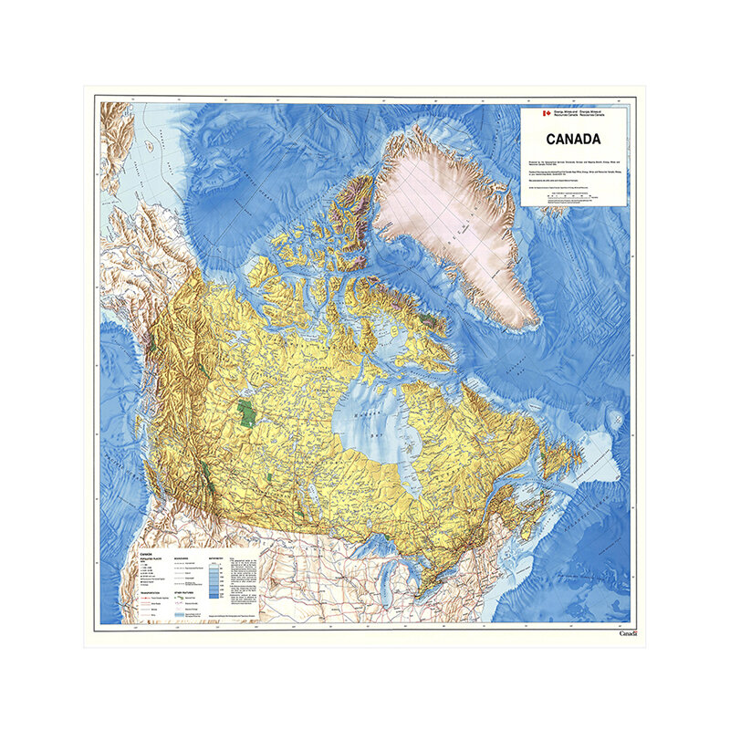 1983 The Canada mappa politica 150*150cm Poster da parete retrò tela Non tessuta pittura materiale scolastico soggiorno decorazioni per la casa