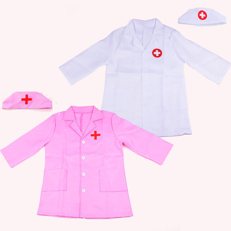 Uniforme de enfermera para Halloween, disfraz de médico para niños, disfraz de guardería, capa de Hospital con gorro