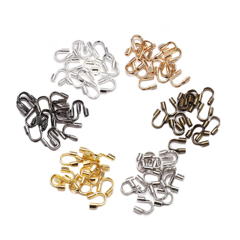 30-100pcs 4.5x4mm protezioni per filo protezione per filo protezioni per guardiano anelli accessori a forma di U fermagli connettore per creazione di gioielli