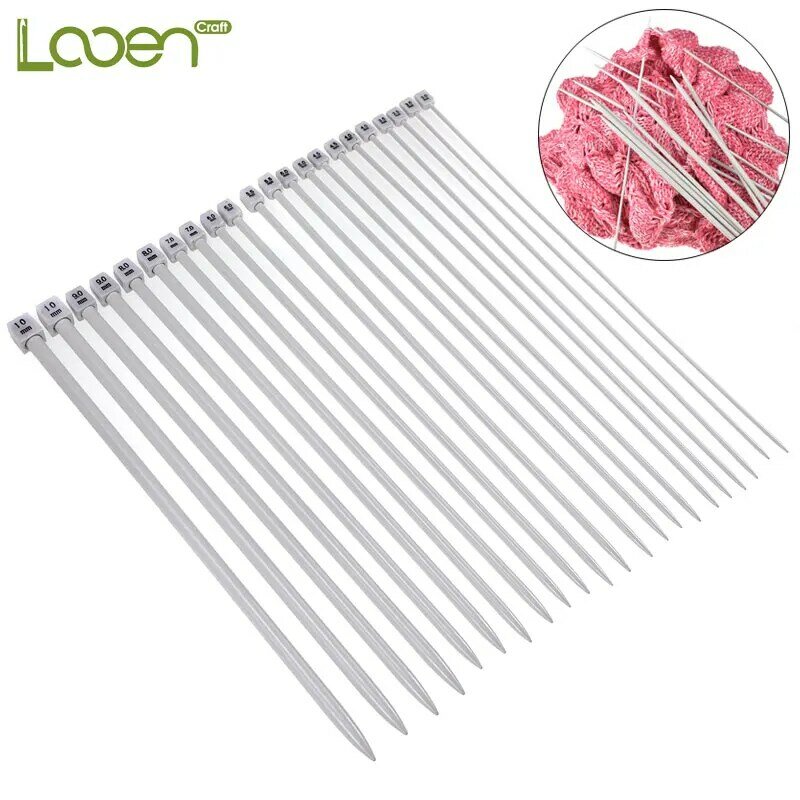 Looen 22pcs/lot 2.0mm-8.0mm Knitting Needle Set 35cm Single Point DIY Weave Sweater Clothes Needle Hooks For Knitting 11 Pairs