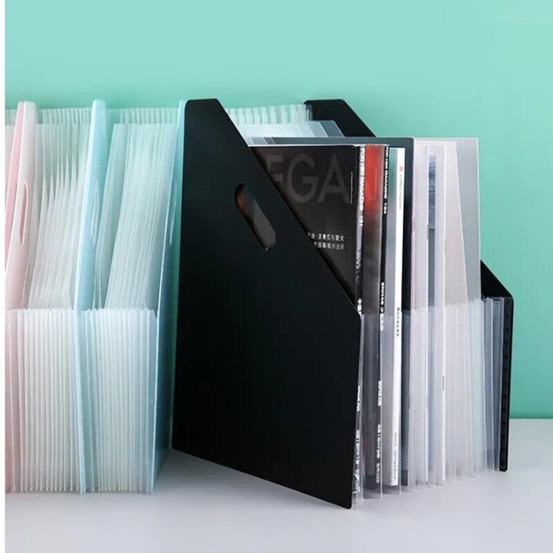 A4หลายโฟลเดอร์แนวตั้ง Desk Bookends ออร์แกน Pack Test ที่ยึดกระดาษข้อมูลแฟ้มขยายโฟลเดอร์