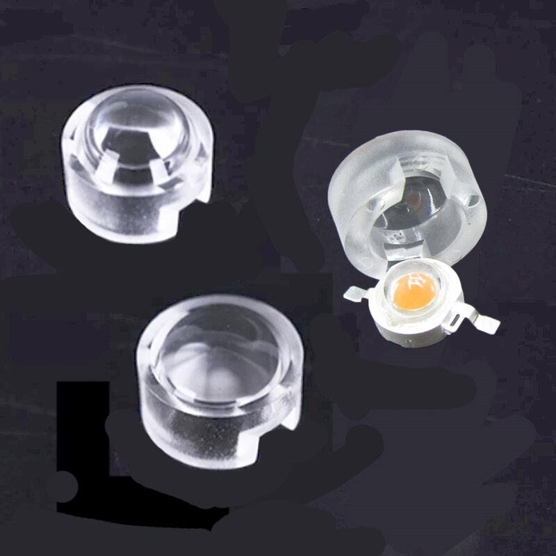 Mini lente LED com suporte refletor colimador, PCB lente acrílica convexa, IR CCTV, 13mm, 1W, 3W, 15, 30, 45, 60, 90, 100 graus