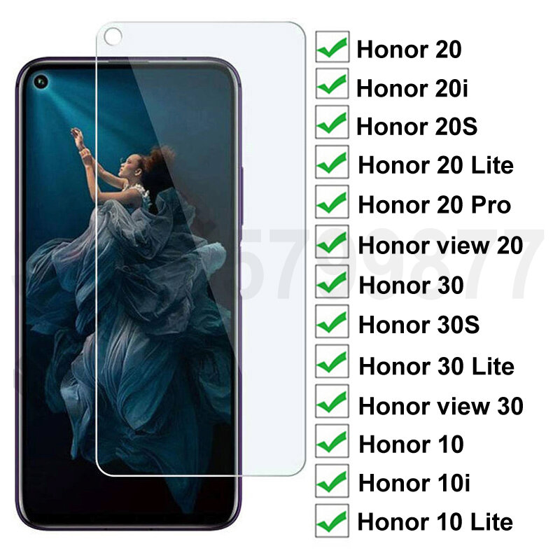 Film de protection d'écran en verre 9D, pour Huawei Honor View 20 30 20S 30S 30 20 10 Lite 10i 20i