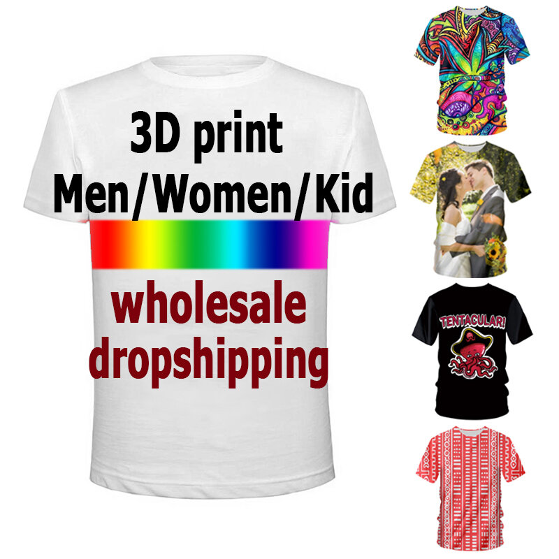 T-shirt Kustom Gambar 3D Desain Kaus Ukuran Plus Musim Panas untuk Pengiriman Drop dan Grosir Atasan Uniseks Kaus Pria Besar dan Tinggi