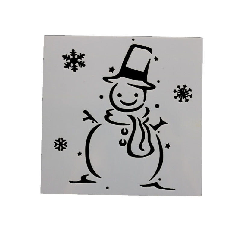 Snowman Painting Template DIY Stencils Wall Painting Scrapbook Coloring Embossing Album Decorative Paper Card Template Reusable