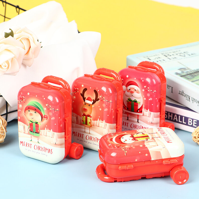 1 Pc 7*7*3,5 cm Neue Puppenhaus Miniatur Metall Mini Weihnachten Koffer Puppe Handtasche Modell Decor 2022 geschenke