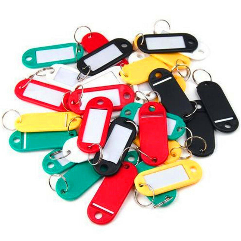 10 Stks/partij Kleurrijke Key Id Etiketten Naam Tags Split Ring Auto Deur Sleutelhanger Sleutelhanger Draagbare Reizen Accessoires