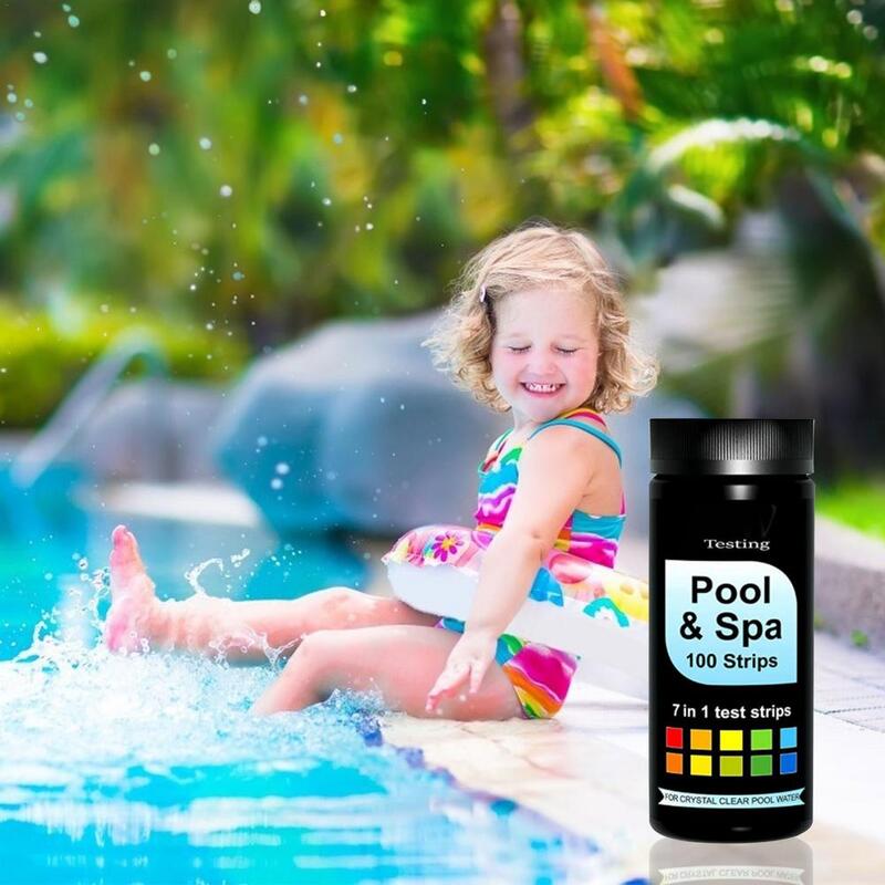 Strisce reattive per acqua per piscina 7 In 1 Kit di Test per la qualità dell'acqua strisce reattive per piscina e Spa per rilevare PH cloro bromo a