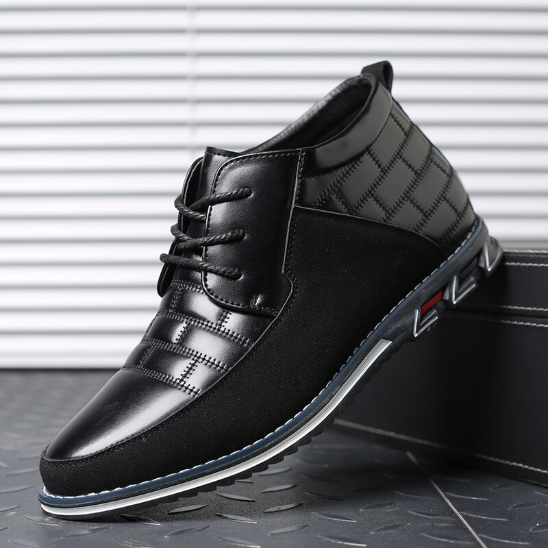 Alta qualidade grande tamanho sapatos casuais homens moda respirável sapatos casuais preto venda quente alta superior sapatos masculinos negócios