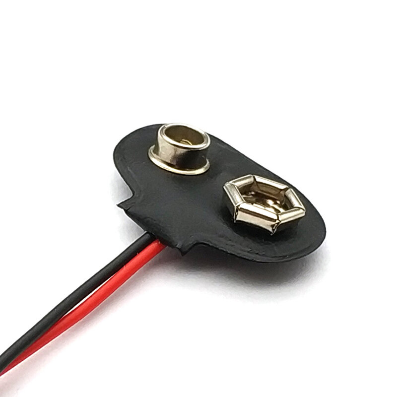 9V Battery Button Holder 9V Battery Button Connection 9V Battery Clips Connector Buckle Black Red Cable 15cm