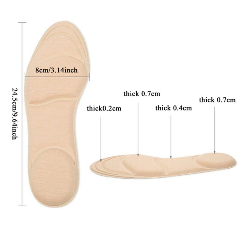 4D Flock หน่วยความจำโฟม Orthotic Insoles เสือดาว Polka Dot พิมพ์ Arch Support Foot Feet Care Sole Breathable Soft รองเท้าแผ่น