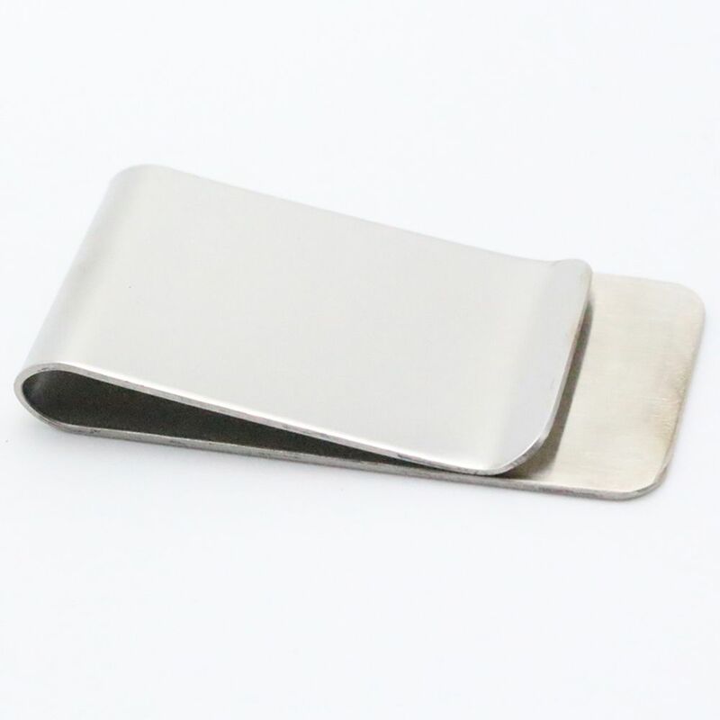 Stainless Steel Metal Slim Double Sided Money Clip Fashion Simple Men Women Credit Card Cash Holder
