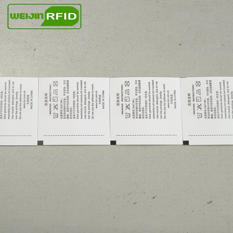 Бирка RFID UHF для стирки одежды с возможностью печати, 50x48 915 868 860-960M Impinj Monza R6 EPC Gen2 6C смарт-карта, пассивные RFID-бирки