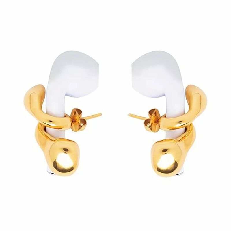 Anti-Lost Earring Gold Strap Suporte Fone de Ouvido Sem Fio para Airpods Pro 1 2 Earbuds Gancho Silicone Connector Sport Ear Studs
