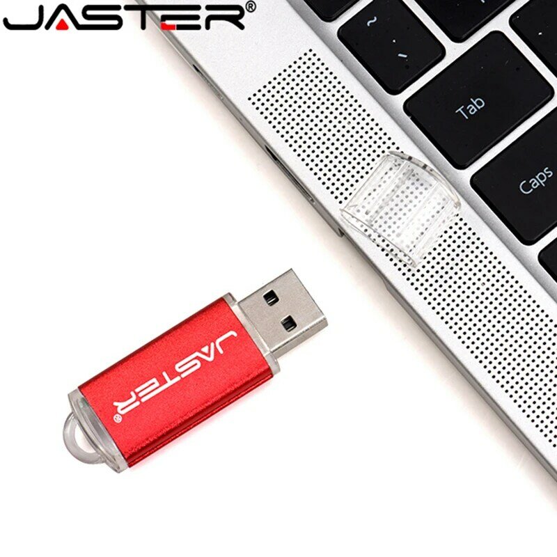 JASTER-unidad Flash USB 2,0 con llavero, Pendrive creativo de 128GB, 64GB, 32GB, 16GB, 8GB y 4GB, en 9 colores, ideal para regalo