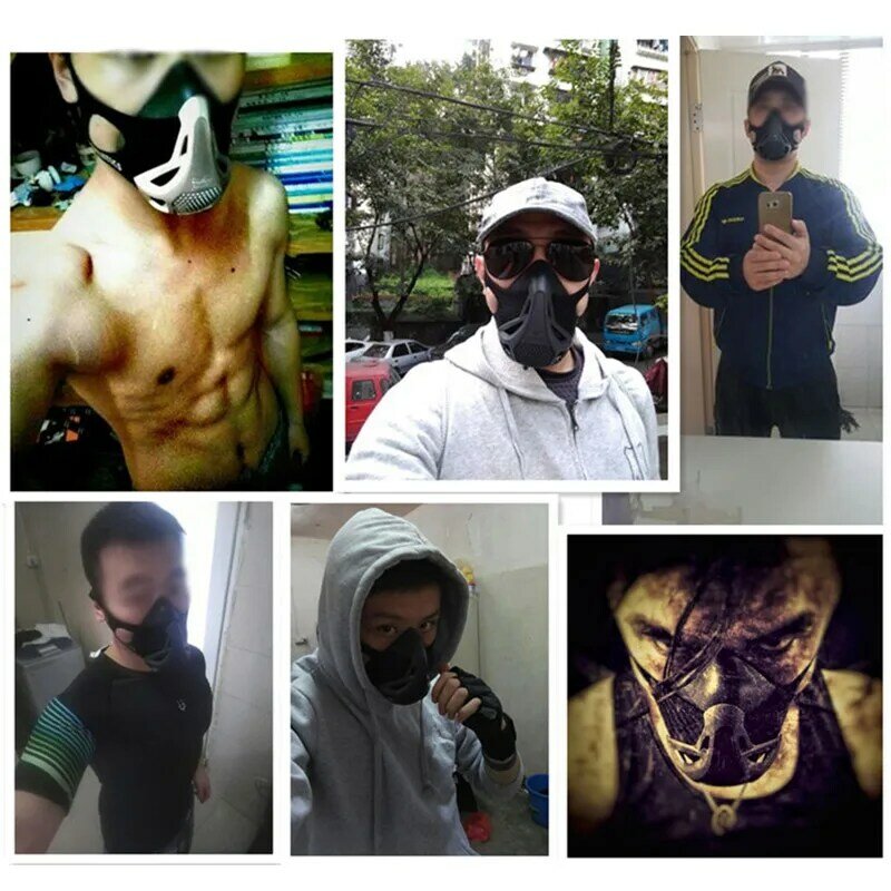 Máscara de bloqueo de oxígeno para correr, mascarilla anaeróbica, simulación de meseta, máscara de entrenamiento de Fitness