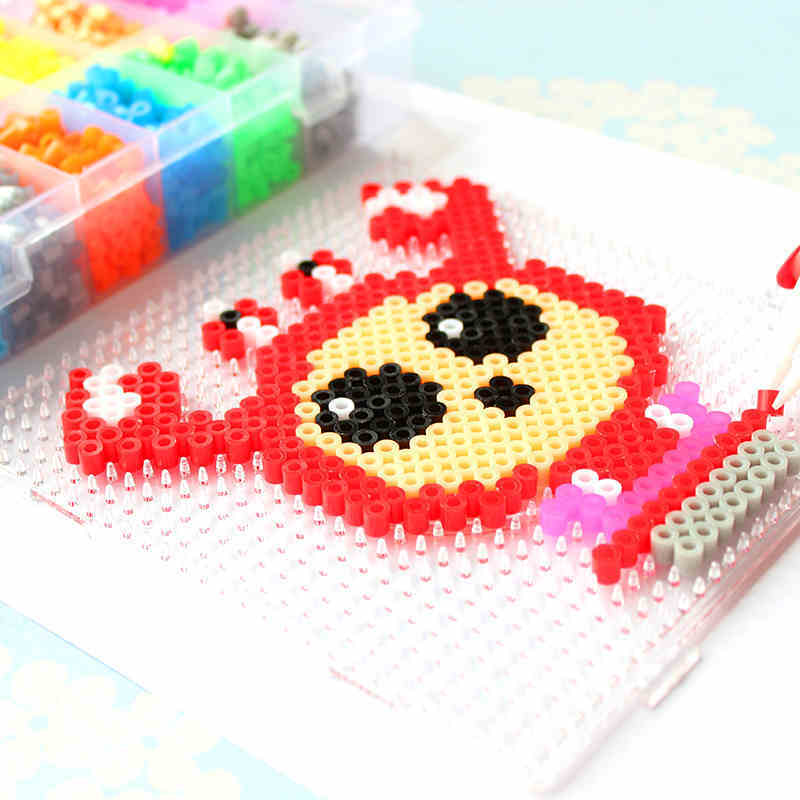 Mini Hama Fuse Beads for Kids, Fuse Beads, Brinquedos Educativos, DIY, Grande, 2 Template, 3 Iron Paper, 2 Pinças, 5mm, 5000pcs