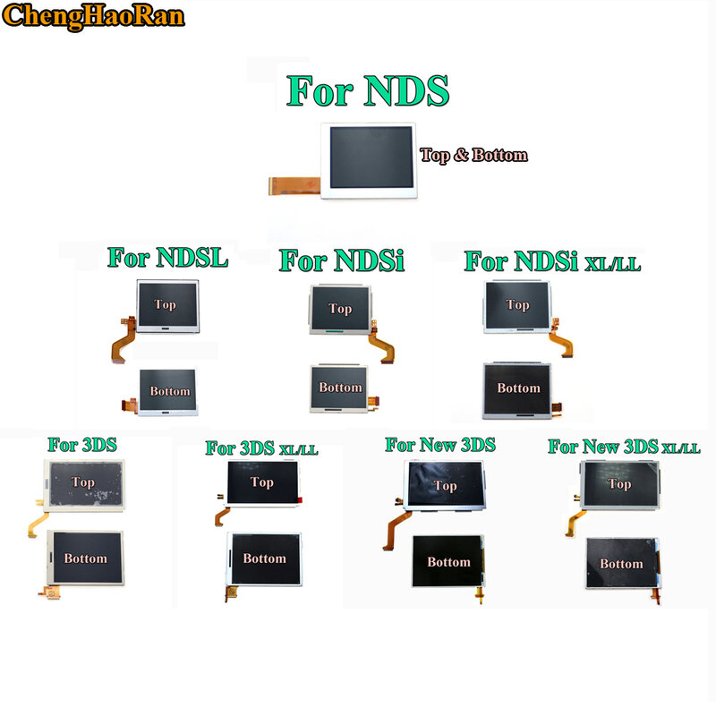 Pantalla LCD superior e inferior para Nintendo Switch, piezas de repuesto para Nintendo DS Lite, NDS, NDSL, NDSi New 3DS LL XL