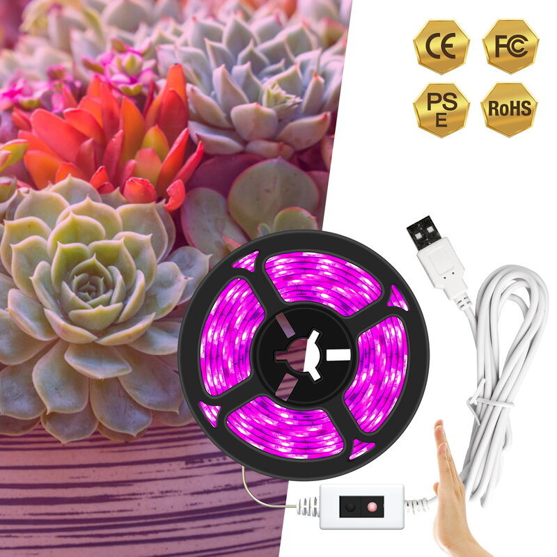 LED 성장 빛, 손 스윕 스위치 식물 성장 램프, 온실 수경 재배에 대 한 USB 전체 스펙트럼 성장 빛