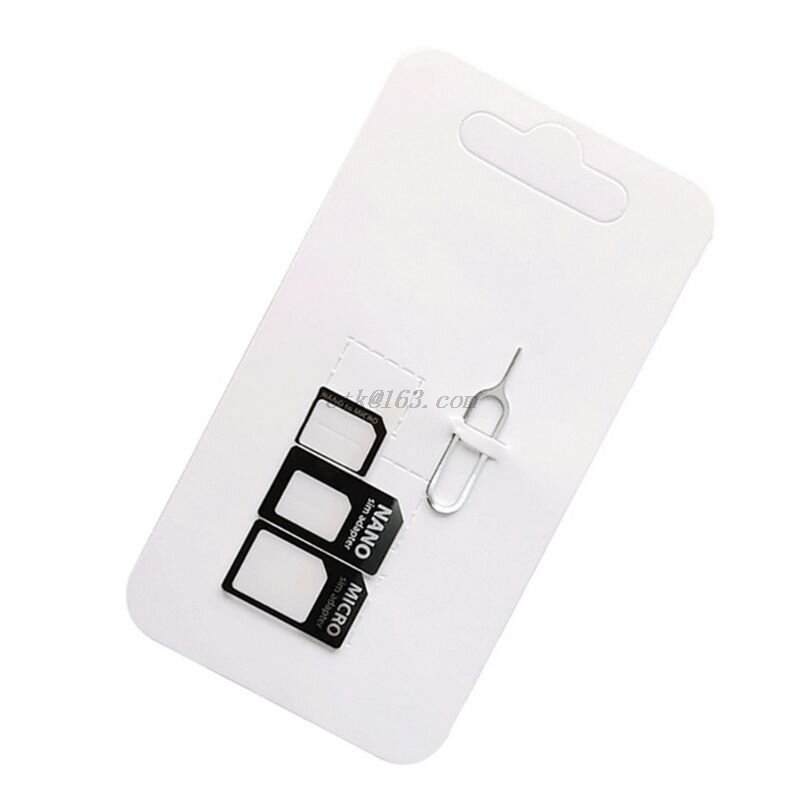 Converter nano cartão sim 4 em 1, adaptador micro padrão para iphone samsung 4g lte usb roteador sem fio