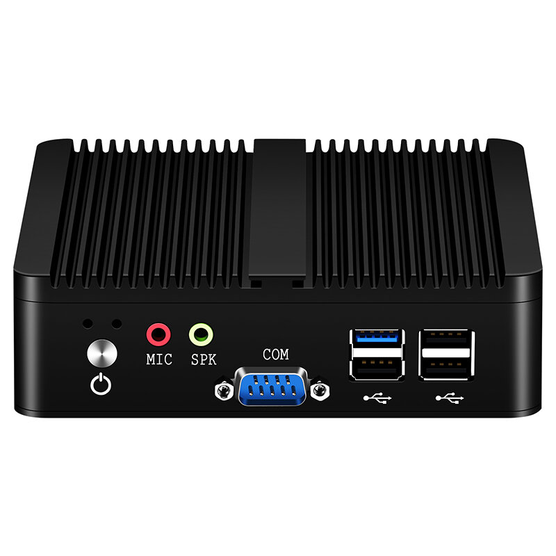 Quạt Không Cánh Công Nghiệp Máy Tính Mini PC Intel Celeron J1900 Quad Lõi 4x USB Dual LAN 2x RS232 HDMI VGA WiFi Hỗ Trợ Windows linux