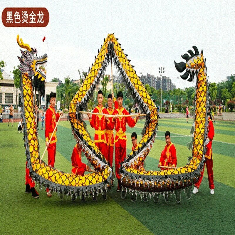 13m vermelho dourado tamanho 5 dragão traje de dança 10 jogadores crianças estudante escola arte festa de halloween desempenho desfile folk palco