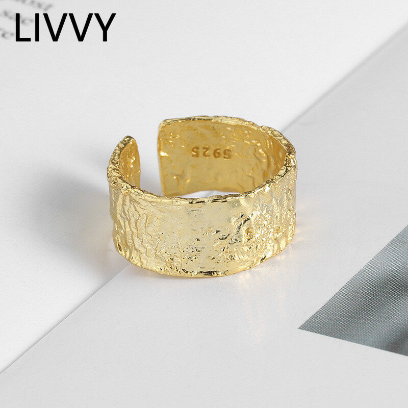 LIVVY previene la alergia, anillos de boda de Color plateado, accesorios geométricos creativos hechos a mano, joyería de moda, regalos