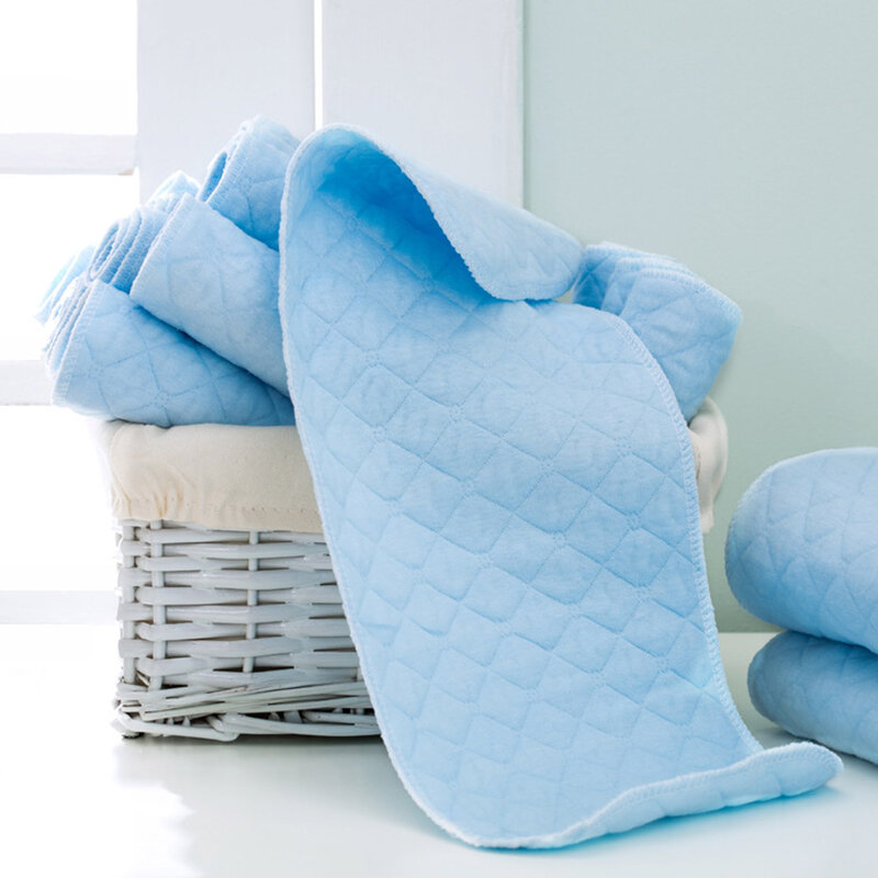 10pcs Reusable Baby Diaper Insert Nappy Cloth 3 Layer Washable Eco-friendly Cotton Diaper Liner