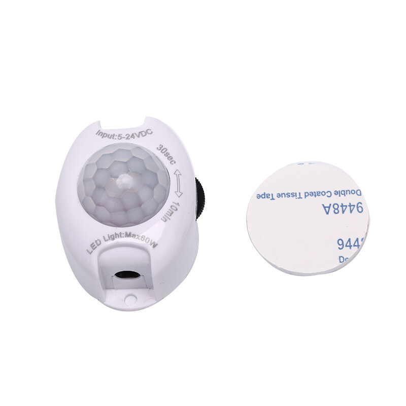 Sensor de movimiento de luz Pir automático, temporizador activado, interruptor de luz, Detector de movimiento, encendido y apagado para tira LED, cc 5V, 12V