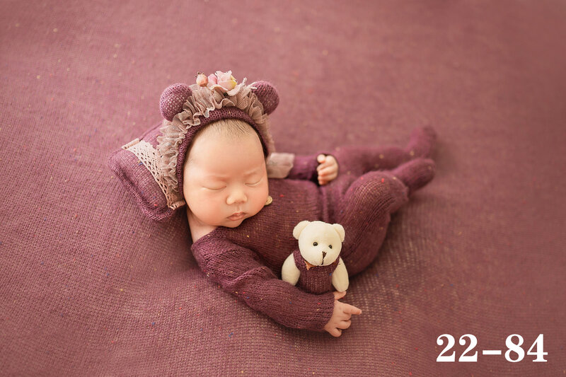 إكسسوارات التصوير الفوتوغرافي لحديثي الولادة ، 0-1 شهر ، قبعة للأولاد والبنات ، بدلة للجسم ، ملابس استوديو الصور