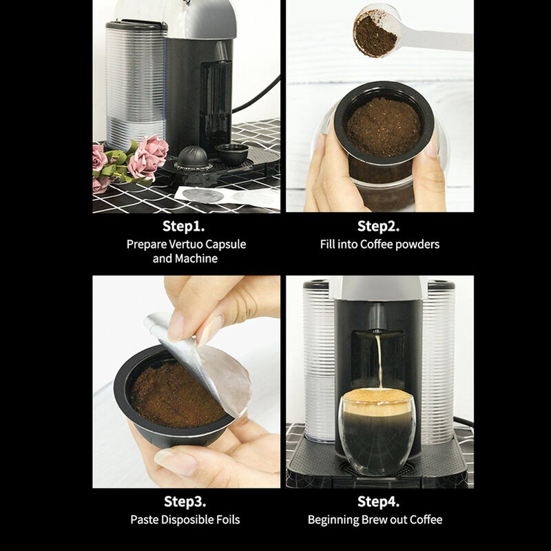 59MM Disposible Nespresso Vertuo Kaffee Kapsel Dichtungen Folien Kits Creme Schaum Cafe Filter Deckel Aufkleber Für Nespresso Vertuo Plus
